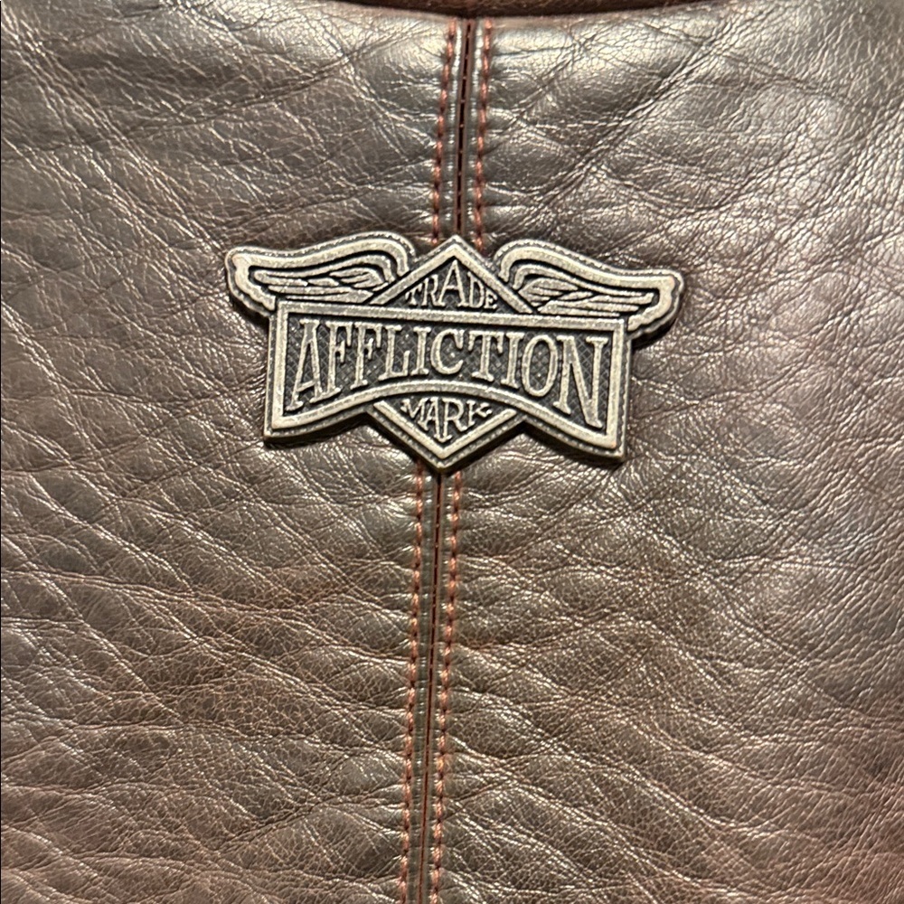Affliction Dark Brown Leather Jacket - Picture 3 of 5